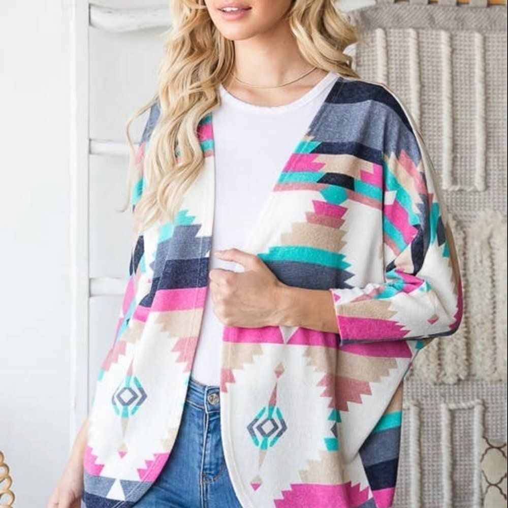 Aztec Cardigan Multi Color​ - Picture 2 of 7